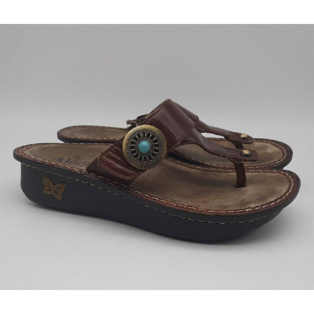 Alegria Size 36 Leather Flip Flops